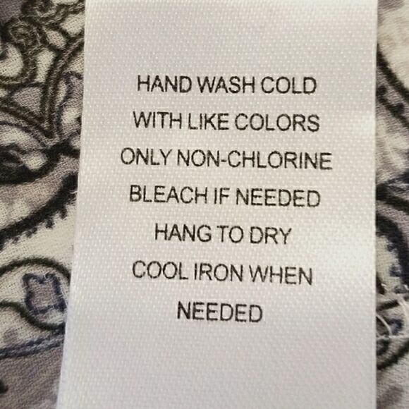 Daniel Rainn Toupe Patterned Split Neck Button Down 3/4 Sleeve Blouse Size S - Picture 6 of 6